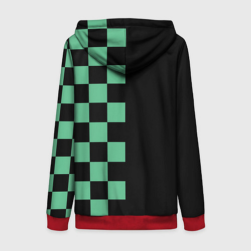 Женская толстовка на молнии КОСТЮМ TANJIRO KAMADO ТАНДЖИРО / 3D-Красный – фото 2