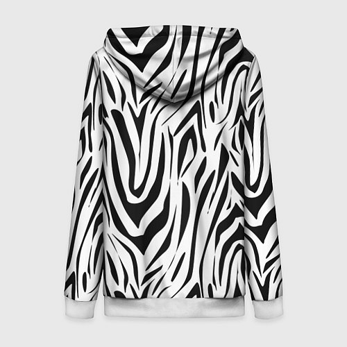 Женская толстовка на молнии Черно-белая зебра / 3D-Белый – фото 2