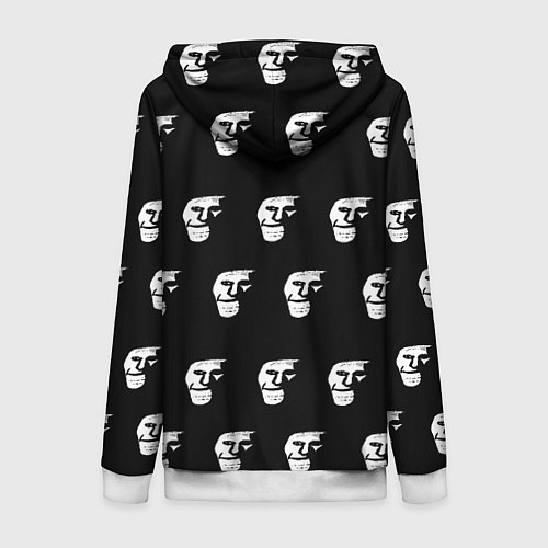 Женская толстовка на молнии Dark trollface / 3D-Белый – фото 2