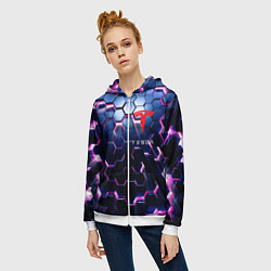 Толстовка на молнии женская TESLA СОТЫ, цвет: 3D-белый — фото 2