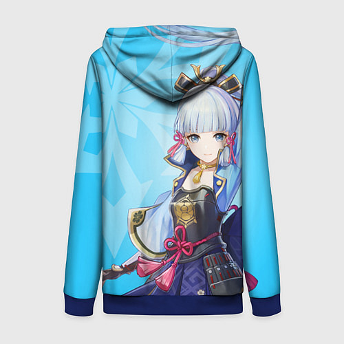 Женская толстовка на молнии Genshin Impact, Аяка / 3D-Синий – фото 2