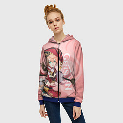 Толстовка на молнии женская Genshin Impact, Янь Фэй, цвет: 3D-синий — фото 2