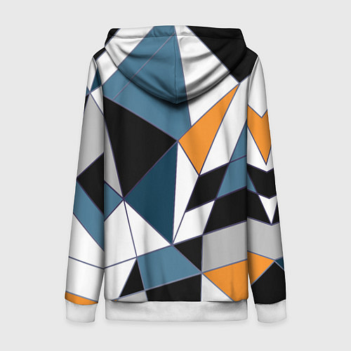 Женская толстовка на молнии Геометрический узор / 3D-Белый – фото 2