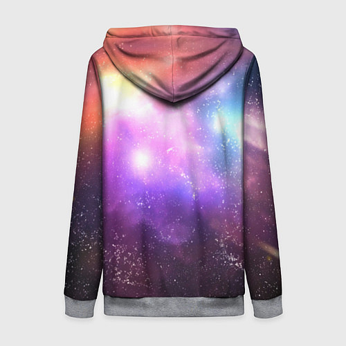 Женская толстовка на молнии Космос, сияние и звезды / 3D-Меланж – фото 2