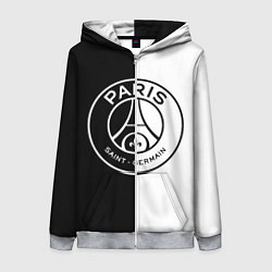 Женская толстовка на молнии ФК ПСЖ PSG BLACK & WHITE