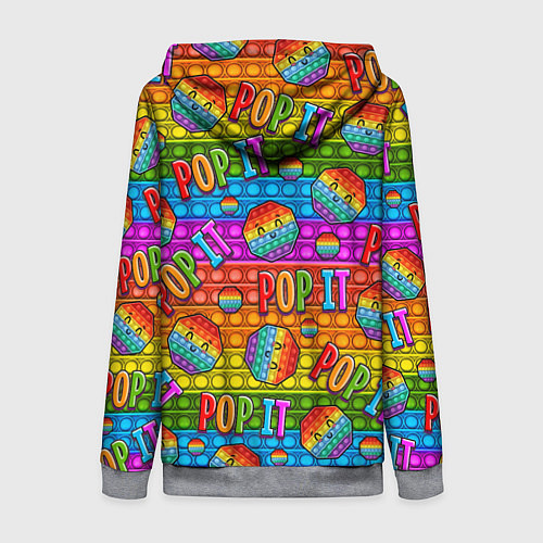 Женская толстовка на молнии POP IT SMILE ПОП ИТ ПУПЫРКА / 3D-Меланж – фото 2