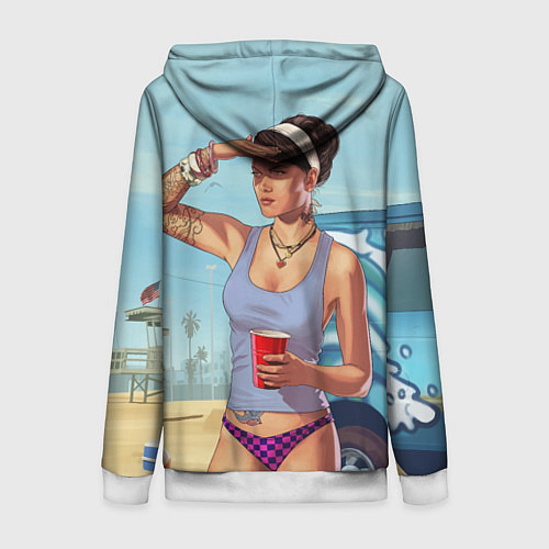 Женская толстовка на молнии Girl with coffee / 3D-Белый – фото 2