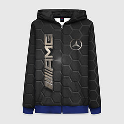 Толстовка на молнии женская MERCEDES LOGO BRONZE, цвет: 3D-синий