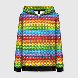 Толстовка на молнии женская ANTI-STRESS POP IT ПОП ИТ, цвет: 3D-черный