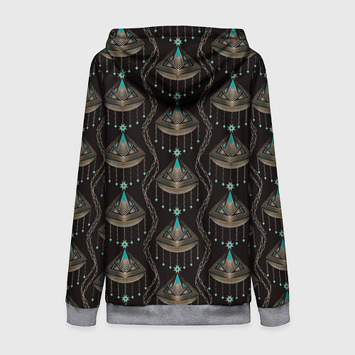 Женская толстовка на молнии Трехцветный арт деко / 3D-Меланж – фото 2