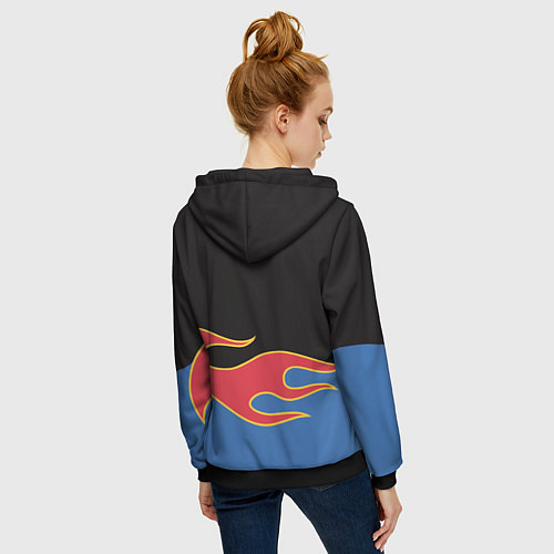 Женская толстовка на молнии Hot Wheels Хот Вилс / 3D-Черный – фото 4
