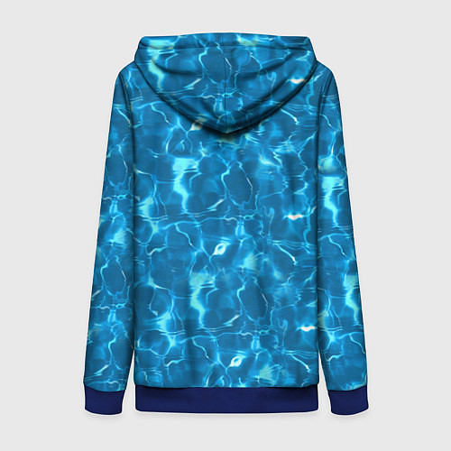 Женская толстовка на молнии Текстура Воды Море / 3D-Синий – фото 2