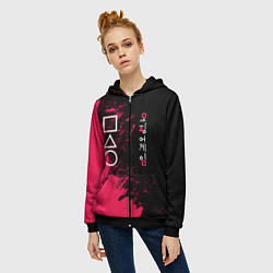 Толстовка на молнии женская Ojingeo Geim, цвет: 3D-черный — фото 2