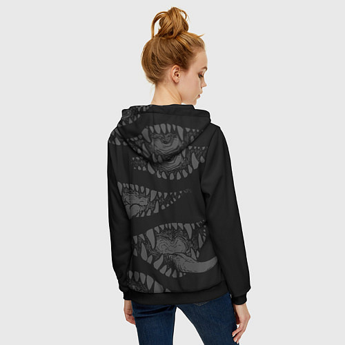 Женская толстовка на молнии Атака вампиров / 3D-Черный – фото 4