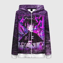 Толстовка на молнии женская Cyberpunk Samurai Anime, цвет: 3D-белый