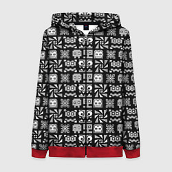 Толстовка на молнии женская Geometry Dash: Cubes, цвет: 3D-красный