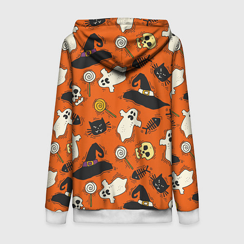 Женская толстовка на молнии Хэллоуинские шалости / 3D-Белый – фото 2