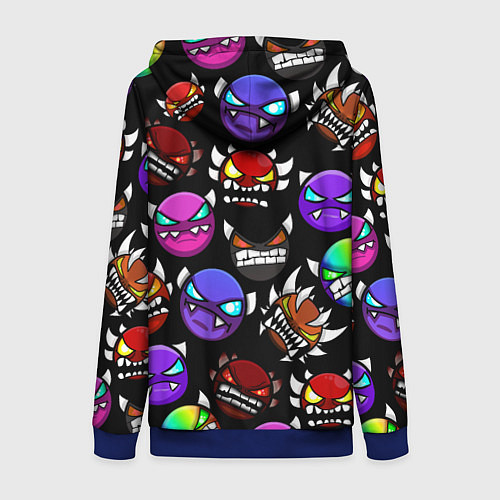 Женская толстовка на молнии Geometry Dash: Demons Squad / 3D-Синий – фото 2