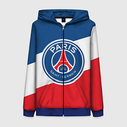 Толстовка на молнии женская Paris Saint-Germain FC, цвет: 3D-синий
