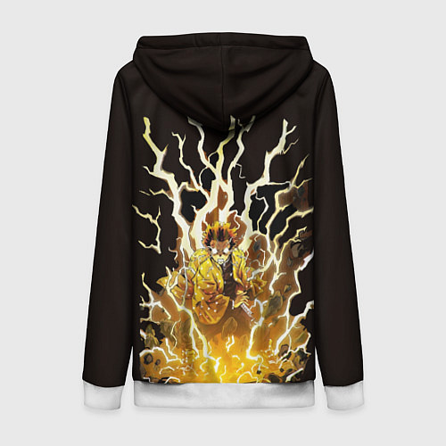 Женская толстовка на молнии Зинуцу Агацума входит в режим боя / 3D-Белый – фото 2