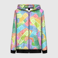 Женская толстовка на молнии Цветные пластыри