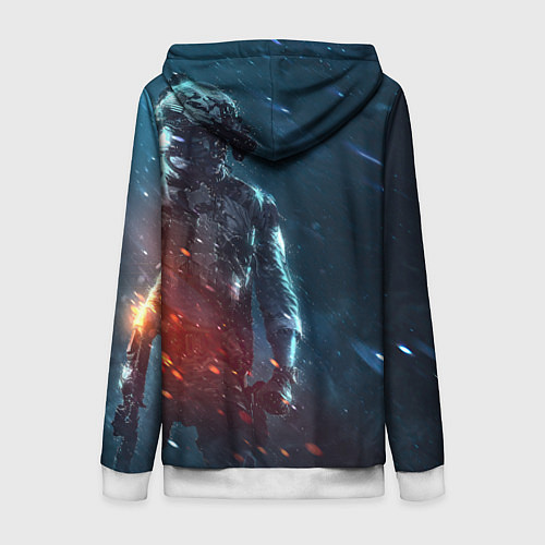 Женская толстовка на молнии BATTLEFIELD 2042 SOLDIER WARS / 3D-Белый – фото 2