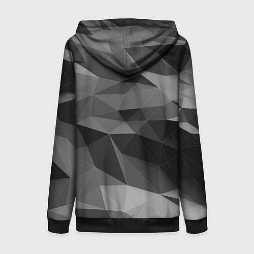 Женская толстовка на молнии Чб абстракция / 3D-Черный – фото 2