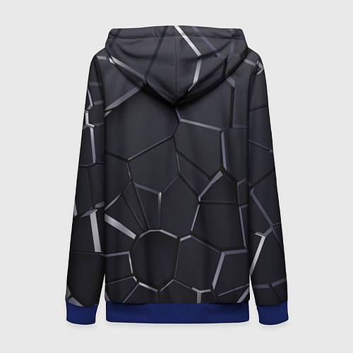 Женская толстовка на молнии Mercedes AMG 3D плиты / 3D-Синий – фото 2