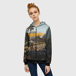 Толстовка на молнии женская Far Cry 6 game art, цвет: 3D-черный — фото 2