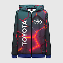 Женская толстовка на молнии TOYOTA 3D NEON ТОЙОТА 3Д ПЛИТЫ НЕОН