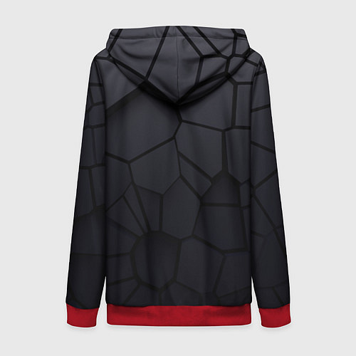 Женская толстовка на молнии BMW sport 3D плиты 3Д плиты / 3D-Красный – фото 2