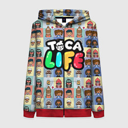 Толстовка на молнии женская Toca Life, цвет: 3D-красный