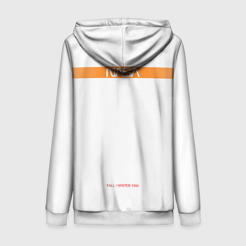 Женская толстовка на молнии NASA БЕЛАЯ ФОРМА / 3D-Белый – фото 2