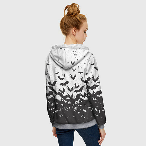Женская толстовка на молнии Летучие кровососы / 3D-Меланж – фото 4