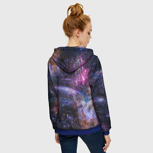 Женская толстовка на молнии Звездный тигр / 3D-Синий – фото 4