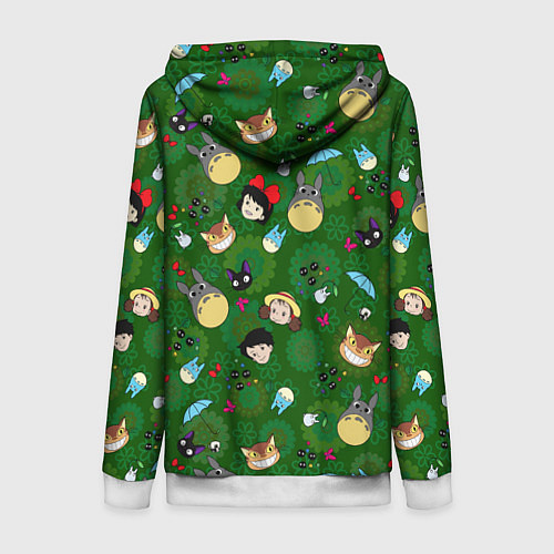 Женская толстовка на молнии Totoro&Kiki ALLSTARS / 3D-Белый – фото 2