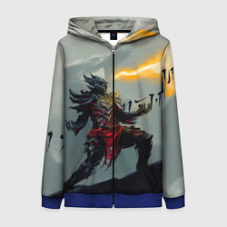 Толстовка на молнии женская Dragonborne is here, цвет: 3D-синий