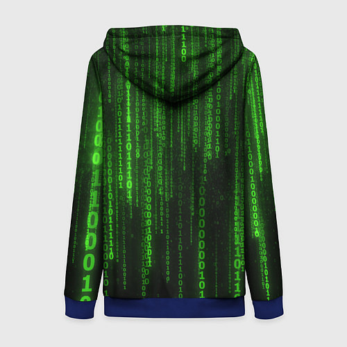 Женская толстовка на молнии Матрица двоичный код / 3D-Синий – фото 2