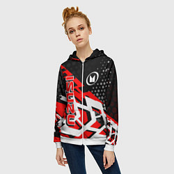 Толстовка на молнии женская Isuzu Исудзу, цвет: 3D-белый — фото 2