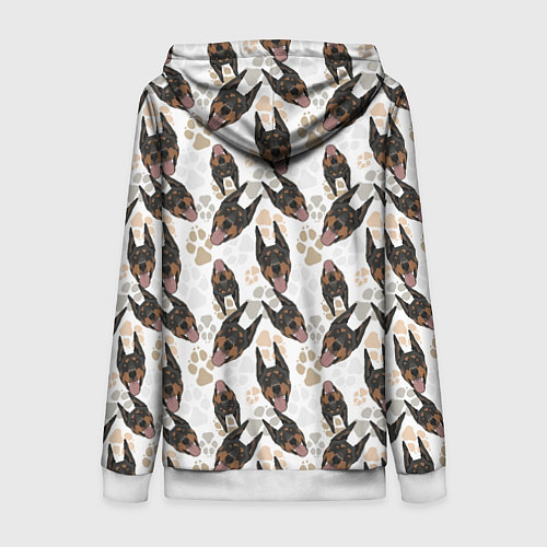 Женская толстовка на молнии Доберман Doberman / 3D-Белый – фото 2