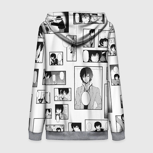 Женская толстовка на молнии Дадзай фрэймы / 3D-Меланж – фото 2