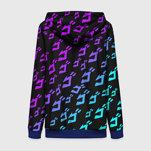 Женская толстовка на молнии JOJOS BIZARRE ADVENTURE NEON PATTERN НЕОН УЗОР / 3D-Синий – фото 2