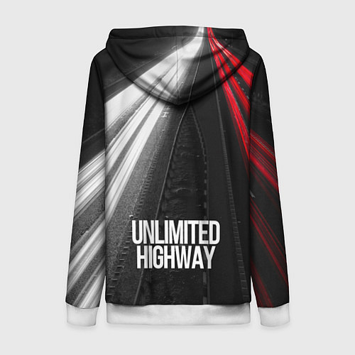 Женская толстовка на молнии Unlimited Highway / 3D-Белый – фото 2