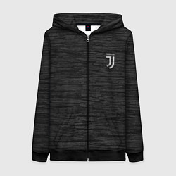 Толстовка на молнии женская Juventus Asphalt theme, цвет: 3D-черный