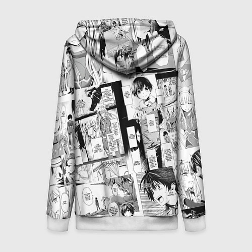 Женская толстовка на молнии Zero Two Зеро ту на манге фрейм / 3D-Белый – фото 2