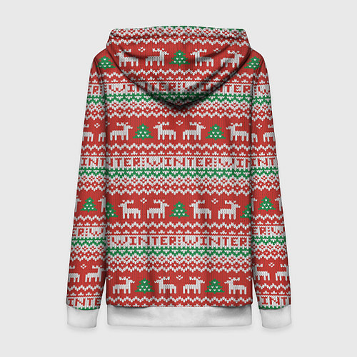 Женская толстовка на молнии Deer Christmas Pattern / 3D-Белый – фото 2