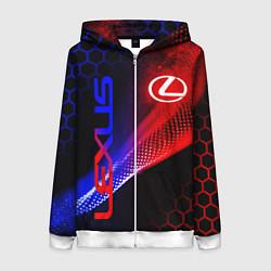 Толстовка на молнии женская LEXUS ЛЕКСУС NEON НЕОН, цвет: 3D-белый