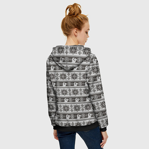 Женская толстовка на молнии Squirrel Pattern / 3D-Черный – фото 4