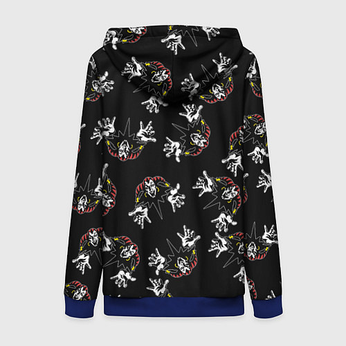 Женская толстовка на молнии КОРОЛЬ И ШУТ ЛОГО ПАТТЕРН / 3D-Синий – фото 2