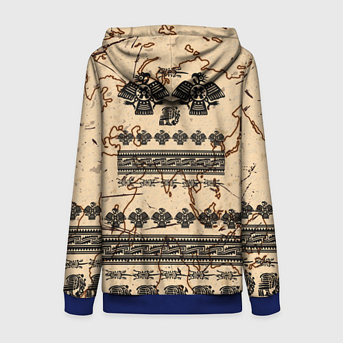 Женская толстовка на молнии AztecsАцтеки / 3D-Синий – фото 2